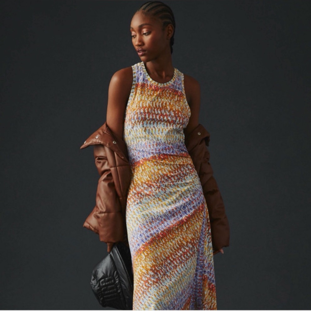Anthropologie Dress Racer Back Midi L